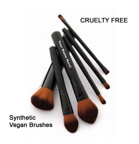 Brown Faux Synthetic Vegan Brushes